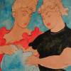 Madge Tennent The Queen Dress 18 x 15 watercolor SOLD