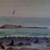 Henry Wood Elliott Sea Lion Rock St Paul Island Alaska 1872 7.25x14.25 watercolor