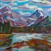 Andrew Vincent Scott Lake Oregon Cascades 1945 20 x 26 Oil on canvas Original painted artist frame