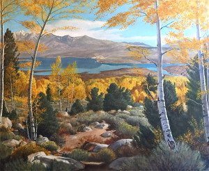 -Robert Clunie Crowley Lake from Hilton Creek Oct 1953 23x28 oil
